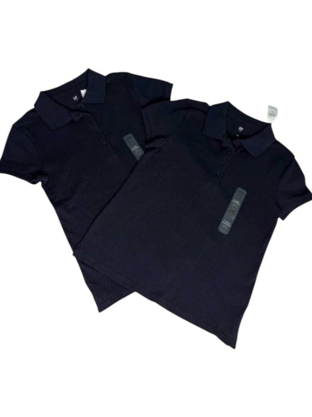 2 GAP Kids Navy Blue School Uniform Polo Shirts Tops Girls L 10 Short Sleeves